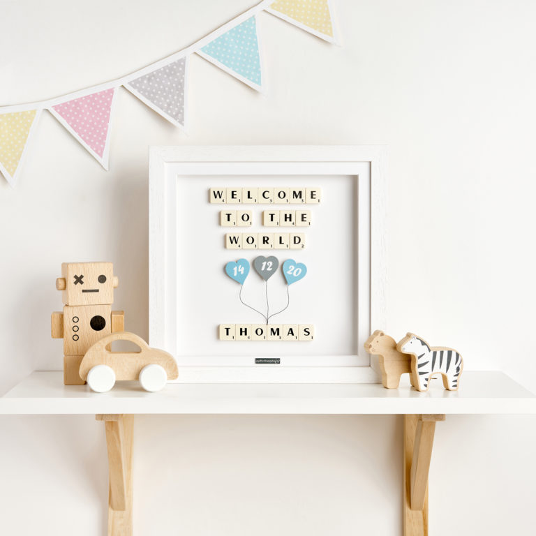 Welcome To The World New Baby Boy Personalised Gift Frame
