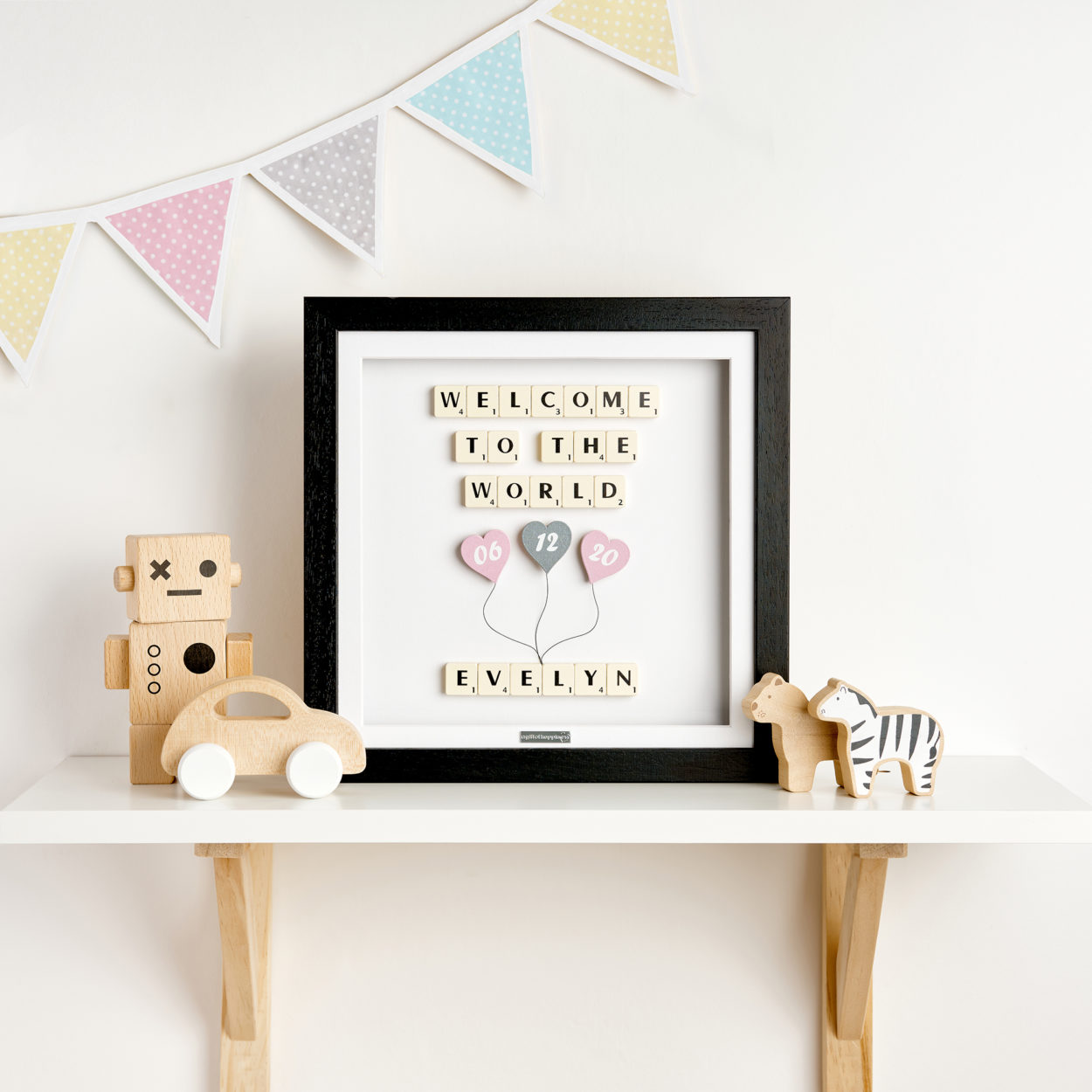 Welcome To The World New Baby Girl Personalised Gift Frame