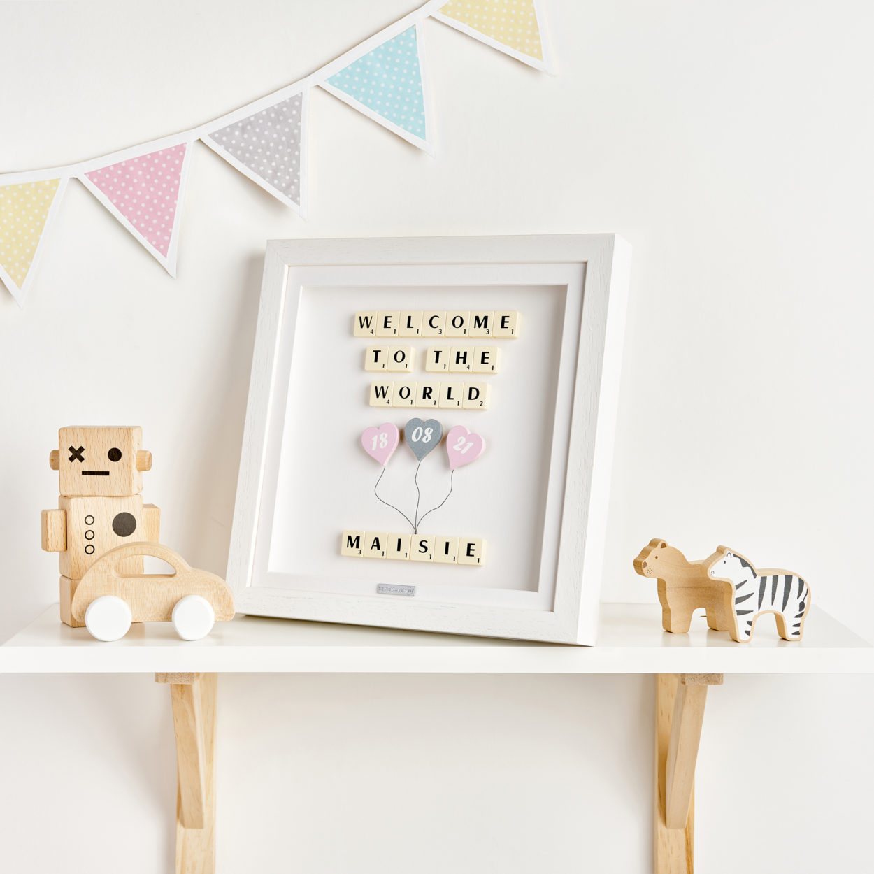 Welcome To The World New Baby Girl Personalised Gift Frame