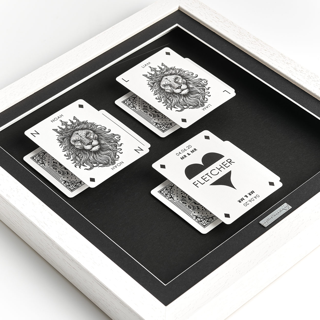 Mr & Mr Personalised Lion Playing Cards FLAT SQ