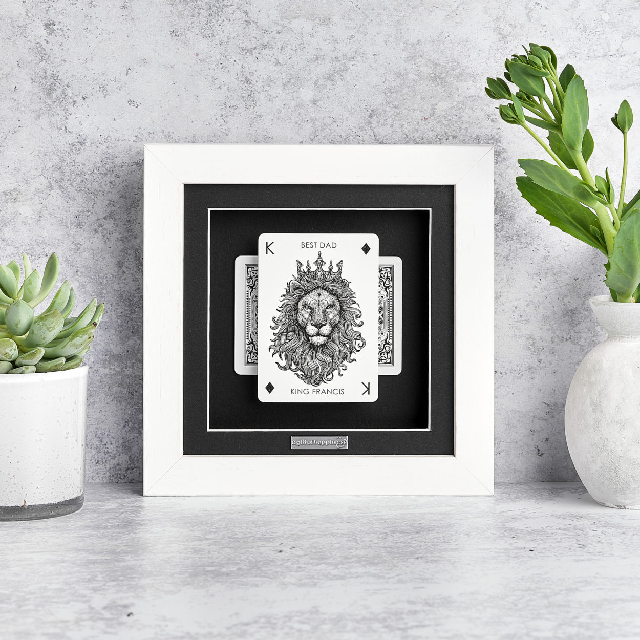 ‘Best’ Family Member Lion Playing Card Frame