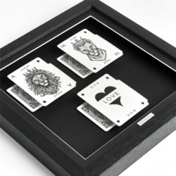 Him & Her Personalised Lion & Lioness Playing Cards FLAT SQ.BLK