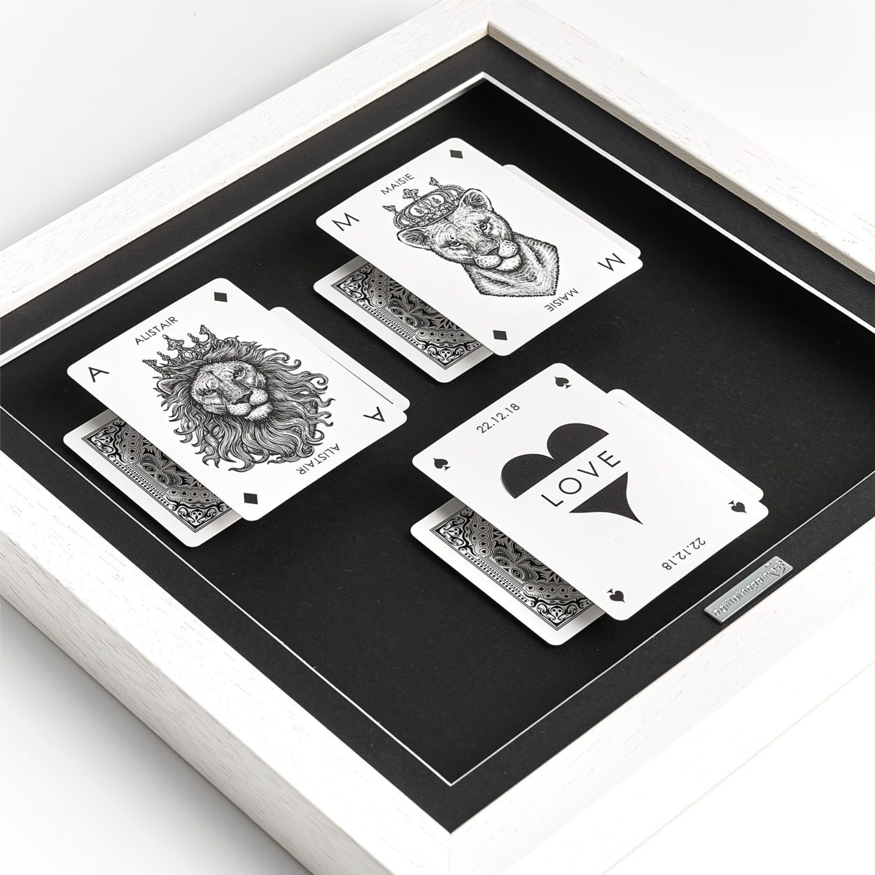 Him & Her Personalised Lion & Lioness Playing Cards FLAT SQ