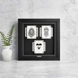 Him & Her Personalised Lion & Lioness Playing Cards HEADON SQ.BLK