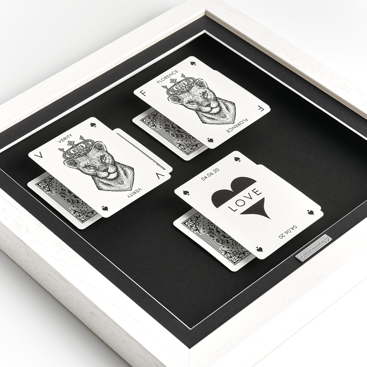 Her & Her Personalised Lion & Lioness Playing Cards FLAT SQ