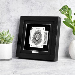 Best Dad Personalised Lion Playing Card 3D Gift Frame STRUTT SQ.BLK