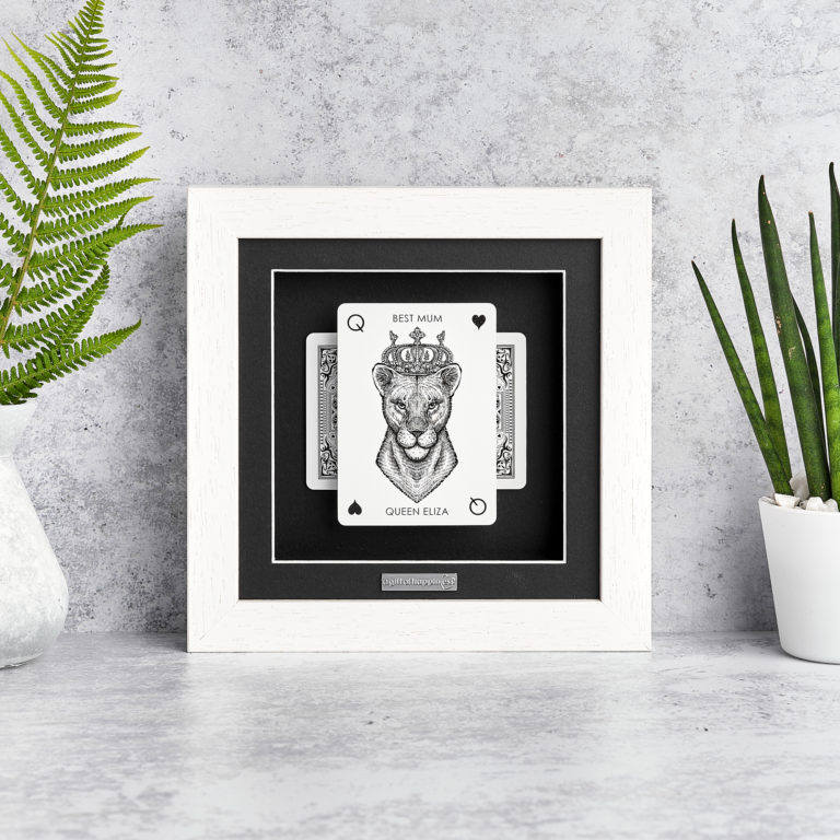 Best Mum Personalised Lioness Playing Card 3D Gift Frame HEADON SQ