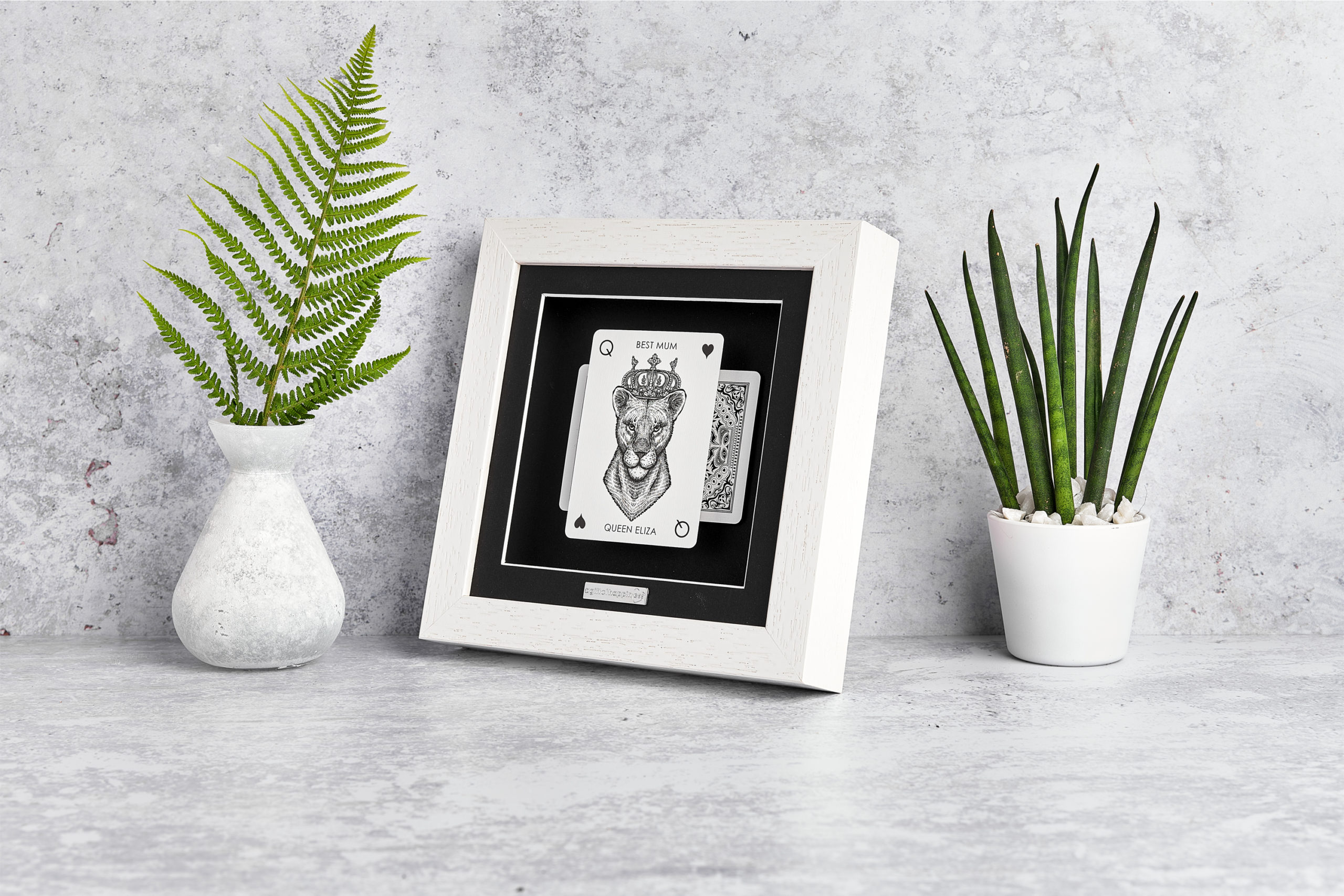 Best Mum Personalised Lioness Playing Card 3D Gift Frame STRUTT SQ