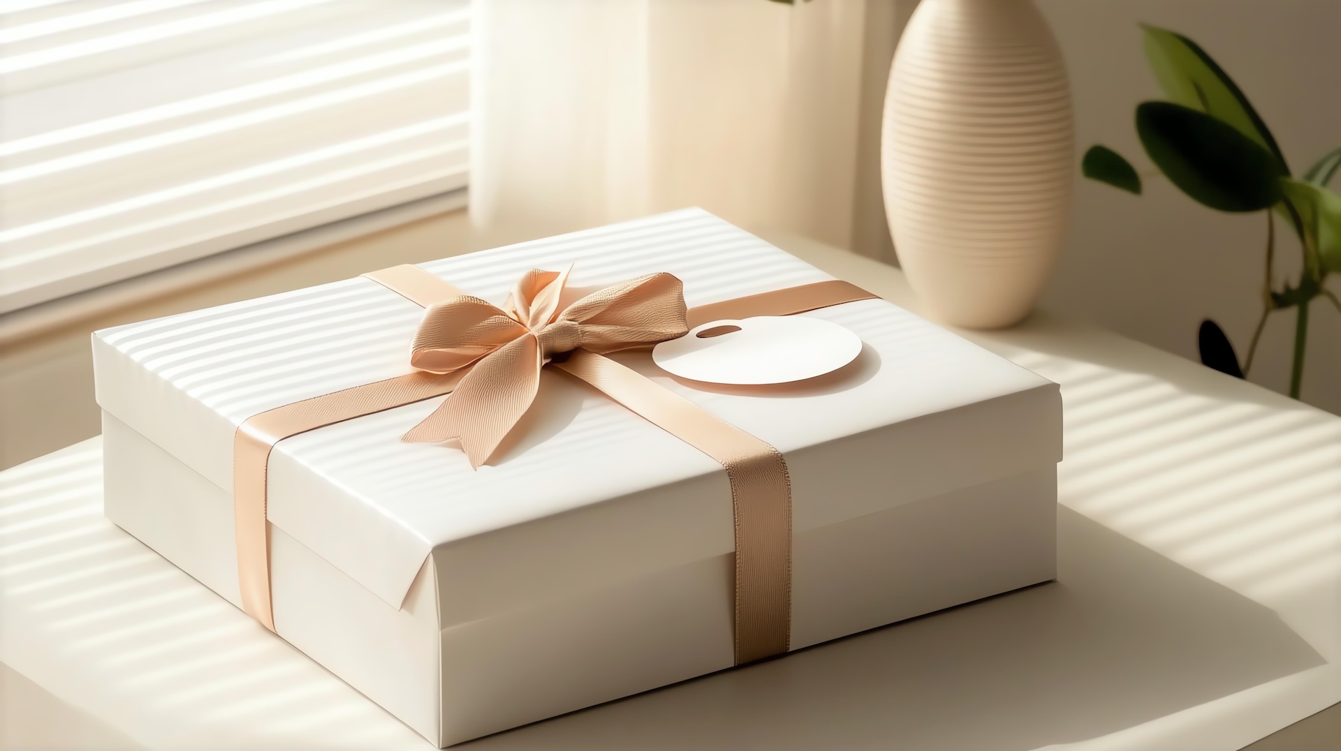 Elegant gift box wrapped with a satin ribbon, symbolising the lasting meaning of keepsake gifts over throwaway presents.