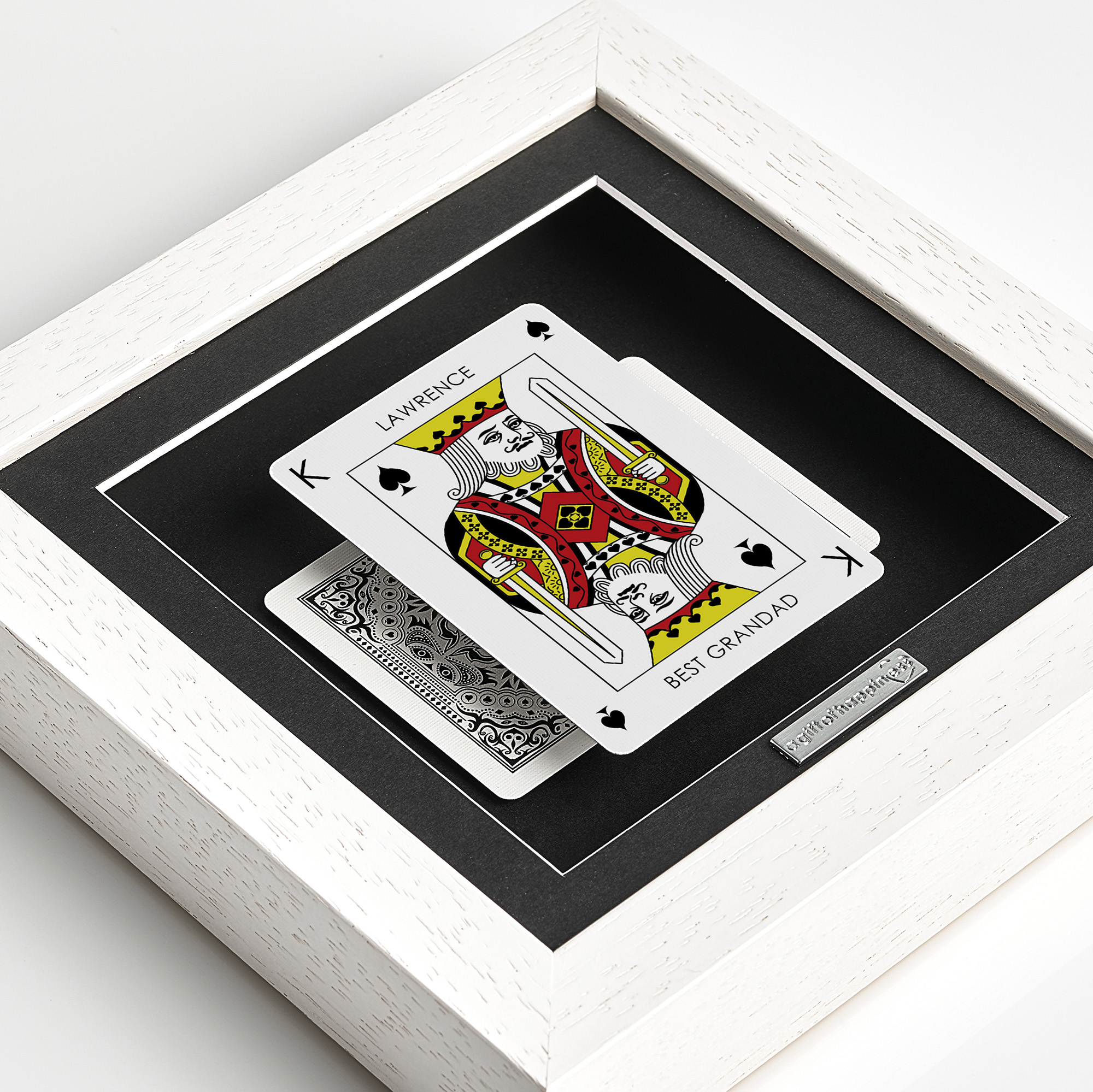 Personalised King of Spades playing card frame with name and “Best Grandad” message in deep box picture frame