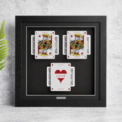 Personalised couples wall art featuring King and King playing cards with a milestone occasion and date